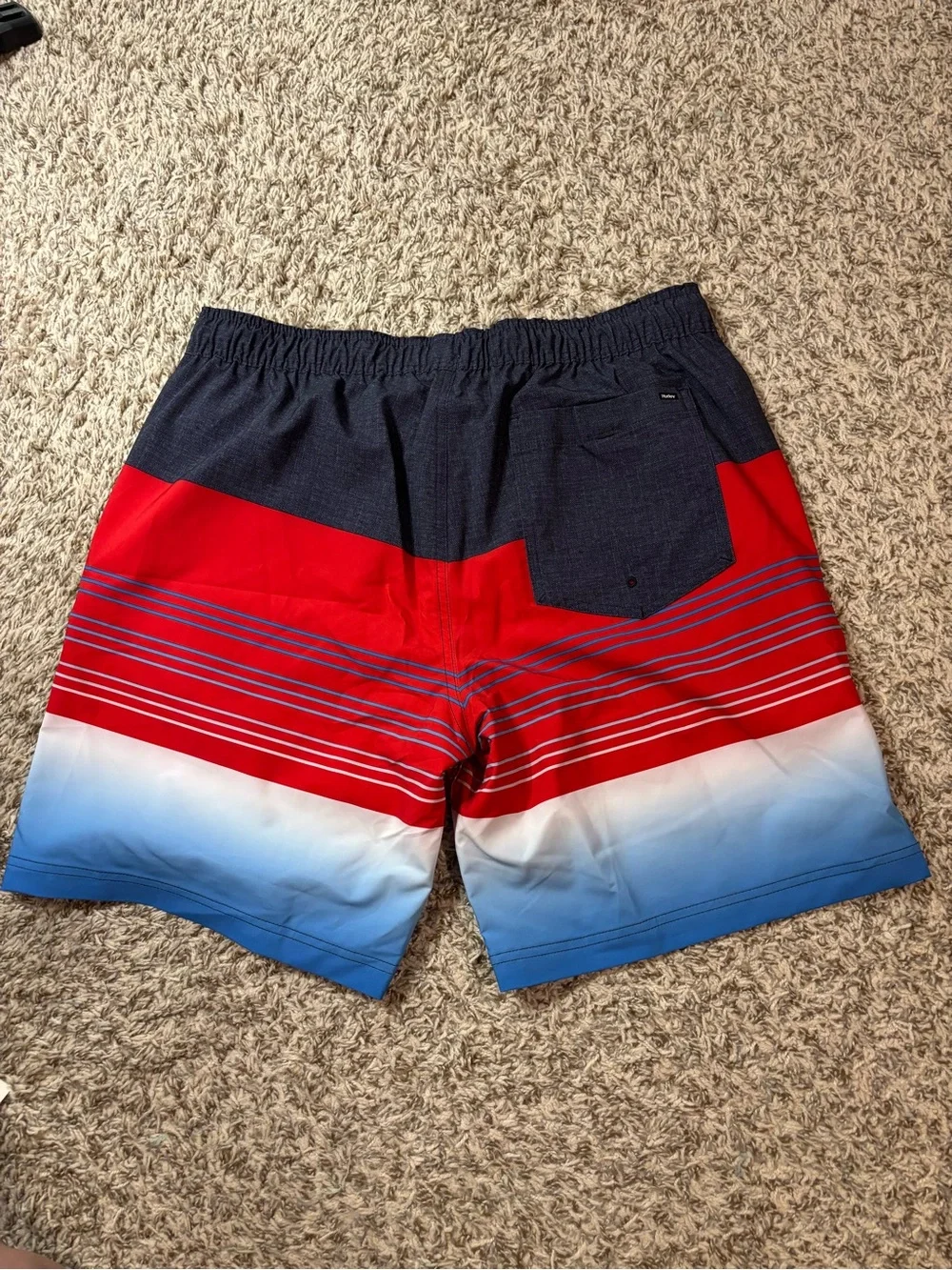 Hurley Men's Red, White & Blue Gradient Board Shorts